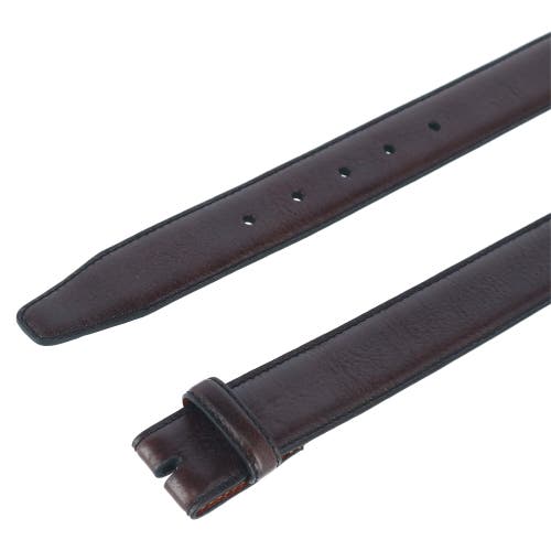 Trafalgar Pebble Grain Leather 35mm Harness Belt Strap In Brown