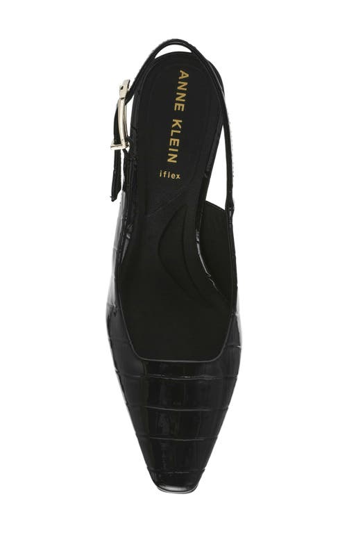 Shop Anne Klein Ritzy Slingback Pump In Black Croco Patent