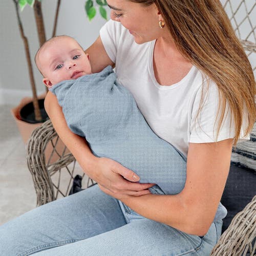 Comfy Cubs Muslin Swaddle Blanket, 1 Pack In Pacific Blue