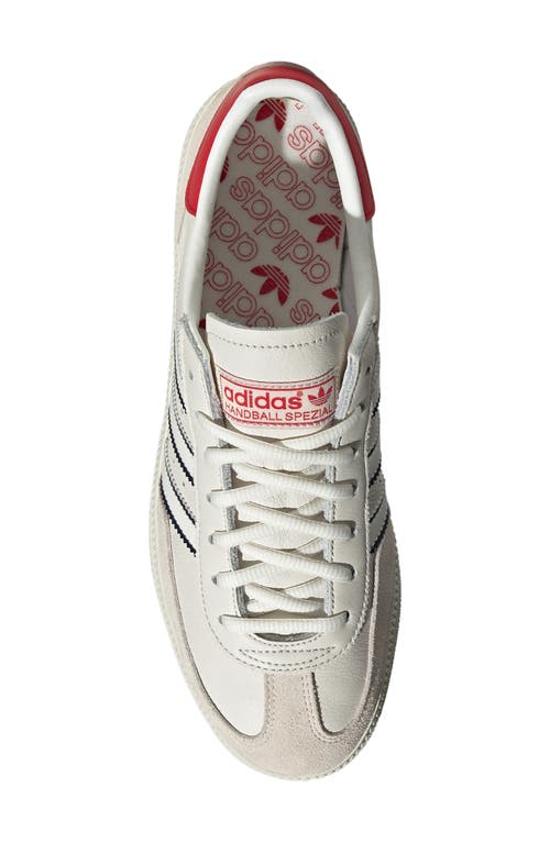 Shop Adidas Originals Adidas Gender Inclusive Handball Spezial Sneaker In White/indigo/scarlet