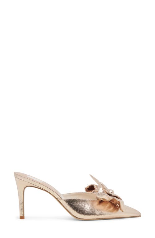 Shop Dolce Vita Kayli Bow Pointed Toe Mule In Platinum Satin