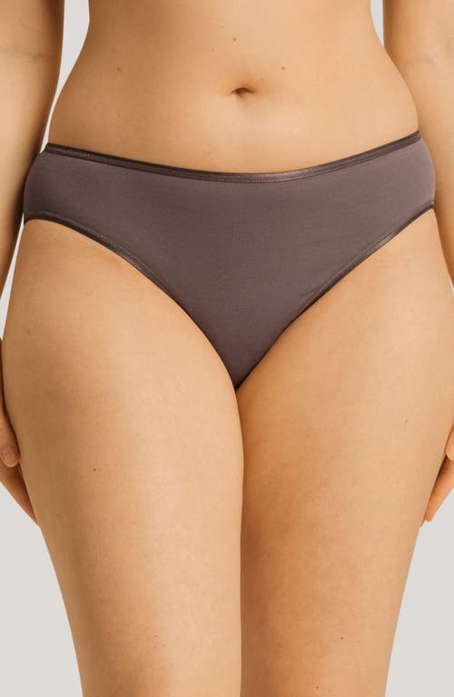 Hanro Seamless Cotton High Cut Briefs In Stonewash