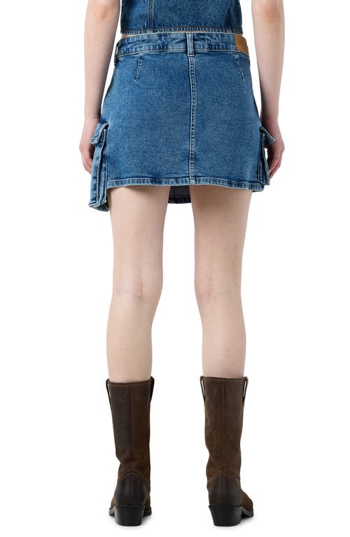 Shop Noisy May Janel Denim Cargo Miniskirt In Medium Blue Denim