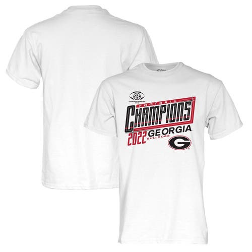Men's Blue 84 White Georgia Bulldogs 2022 SEC Football Conference Champions T-Shirt