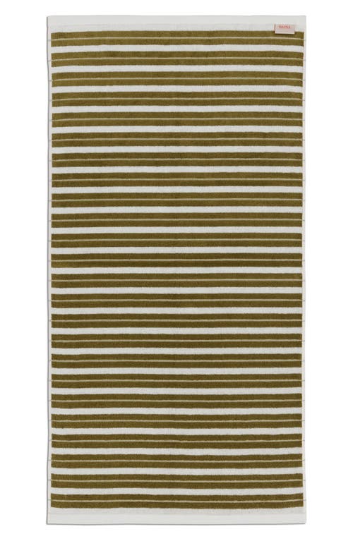 Shop Baina Franklin Organic Cotton Bath Towel In Caper/chalk