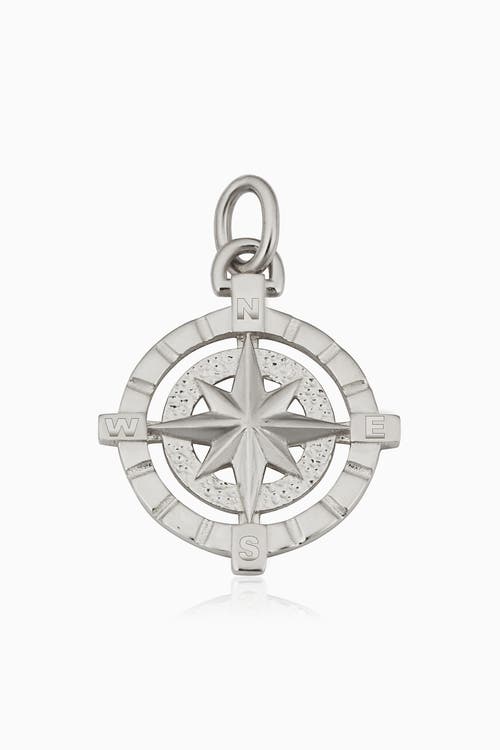 Oradina 14k Gold Compass Rose Pendant Charm In White Gold