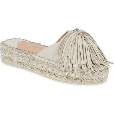 Jslides Ruby Platform Espadrille Slide Sandal, White