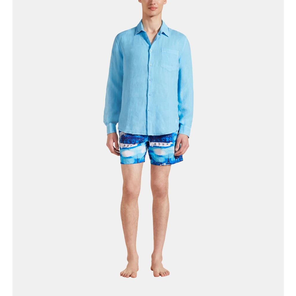 Vilebrequin Men's Caroubis Solid Linen Sport Shirt In Santorin
