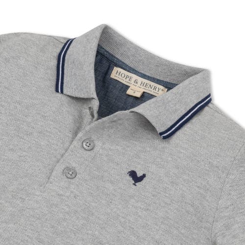 Hope & Henry Baby Boys' Organic Pique Polo, Infant In Dark Gray Heather