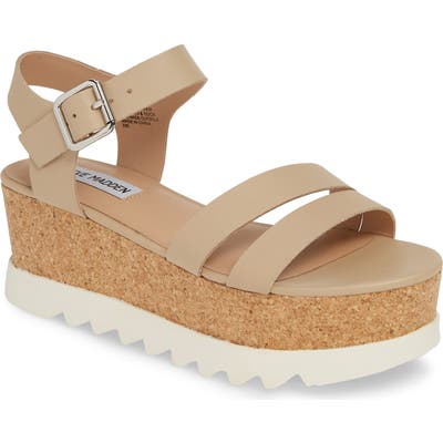 Steve Madden Keykey Platform Wedge Sandal- Brown