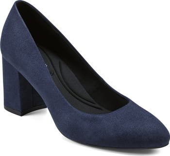 Wide width suede sales pumps