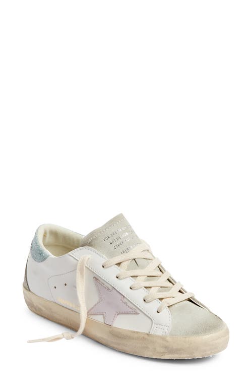 Golden Goose Super-star Low Top Sneaker In White/orchid