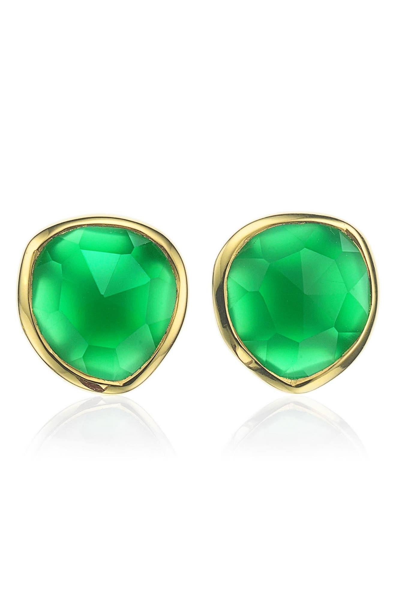 green onyx stud earrings