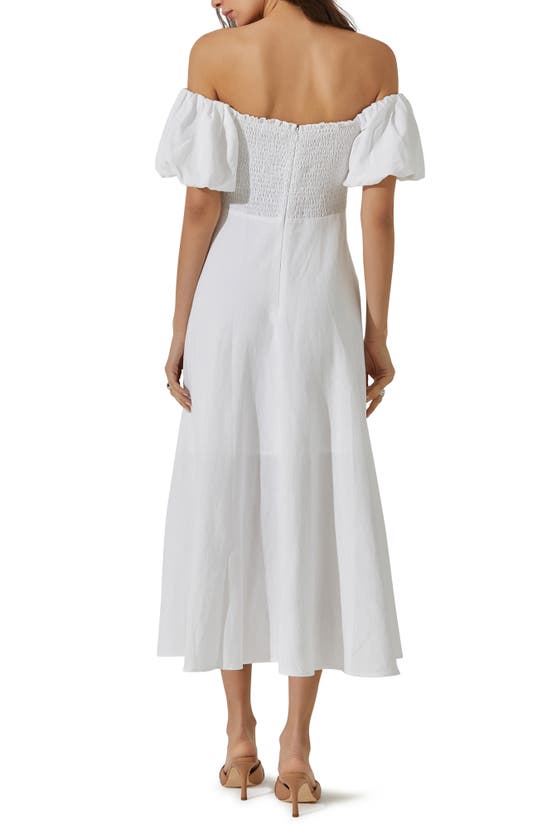 Shop Astr Off The Shoulder A-line Dress In White