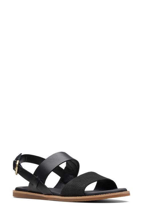 Clarks(r) Karsea Strap Leather Sandal in Black Combi