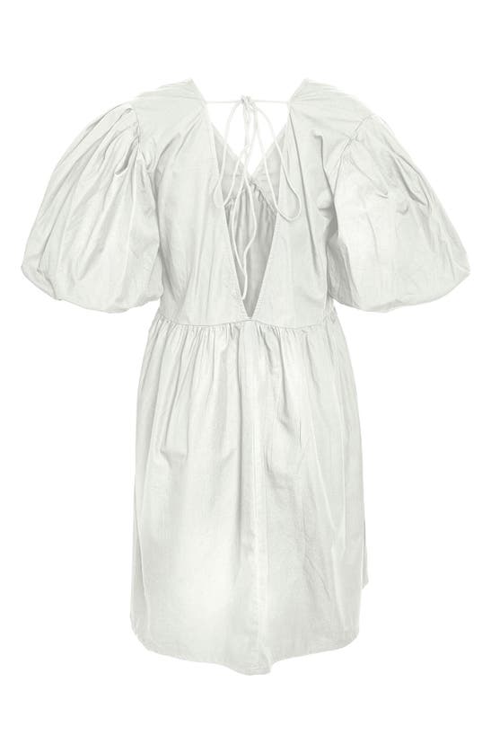 Shop Noisy May Chiara Tie Back Babydoll Dress In Bright White