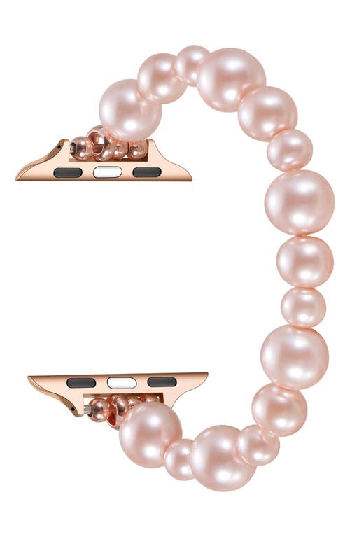 The Posh Tech Maeve 38mm Imitation Pearl Apple Watch® Bracelet Watchband In Rose Gold