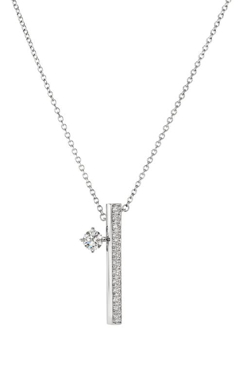 Shop Hearts On Fire Barre Pavé Diamond Pendant Necklace In White Gold/diamond