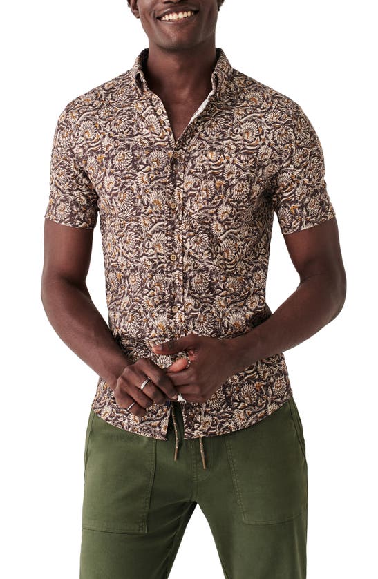 Faherty Short-sleeve Breeze Shirt In Desert Floral Batik