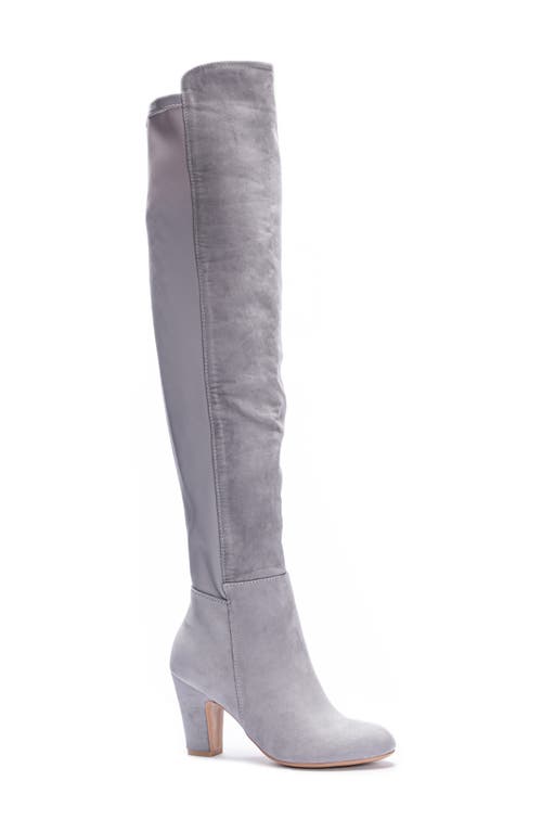 Canyons Over the Knee Boot in Grey Suedette