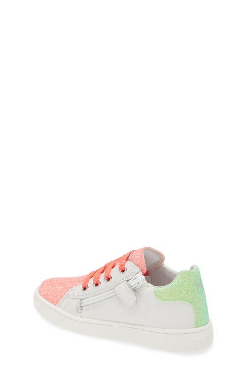 Shop Naturino Hasselt Zip Sneaker In White-pink-yellow