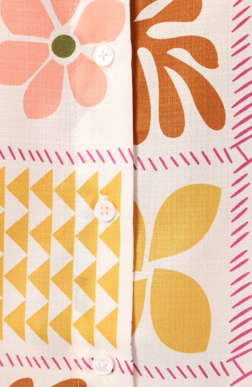 Petal And Pup Petal & Pup Shay Oversize Patchwork Print Camp Shirt In Multi