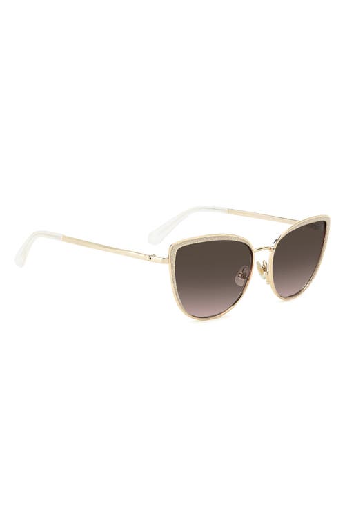 Shop Kate Spade New York Staci 56mm Gradient Cat Eye Sunglasses In Gold/brown Gradient