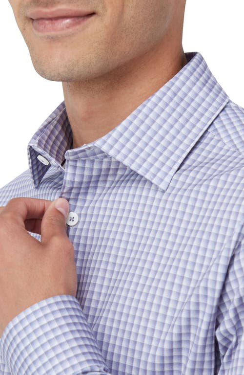 Bugatchi James Ooohcotton® Checker Button-up Shirt In Lilac