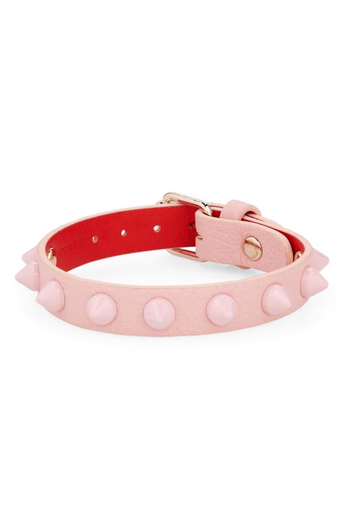 Christian Louboutin Loubilink Studded Leather Bracelet in Rosy/Rosy
