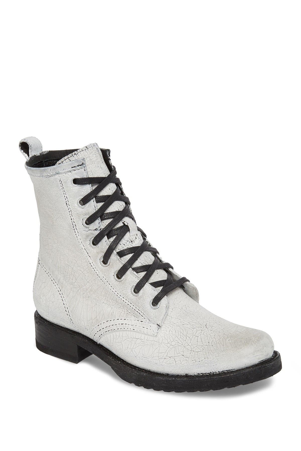 frye veronica combat boots white
