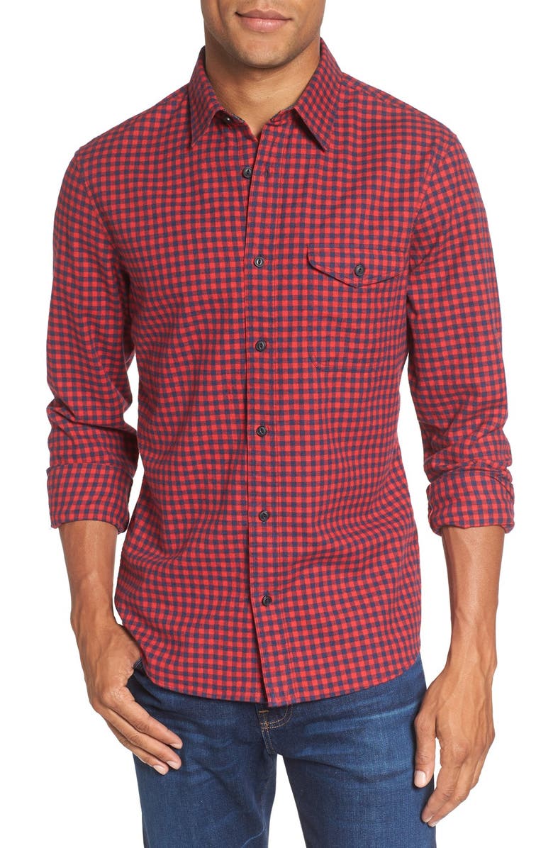 Nordstrom Men's Shop Slim Fit Gingham Flannel Sport Shirt | Nordstrom