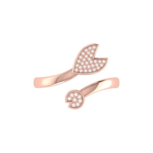 Luvmyjewelry Pac Man Chase Sterling Silver Diamond Open Ring In 14kt Rose Gold Vermeil