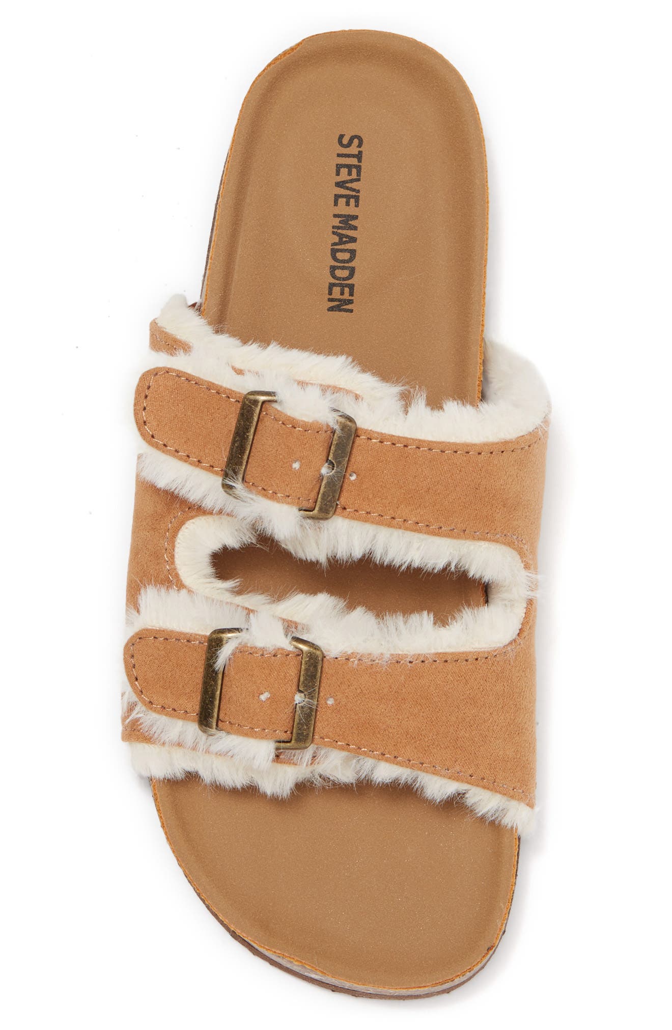 steve madden faux fur slides
