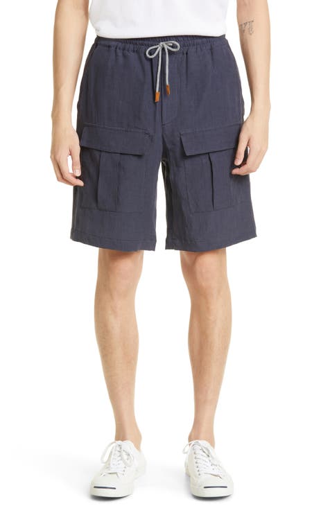 Linen Cargo Bermuda Shorts