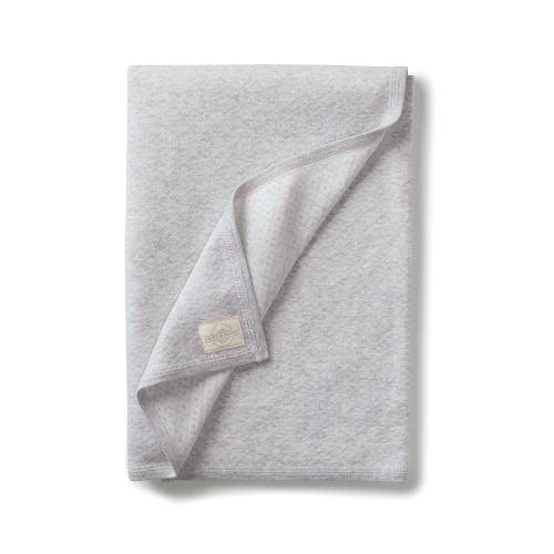 Hope & Henry Baby Shortie Romper & Jacquard Blanket Gift Set In Light Gray Heather