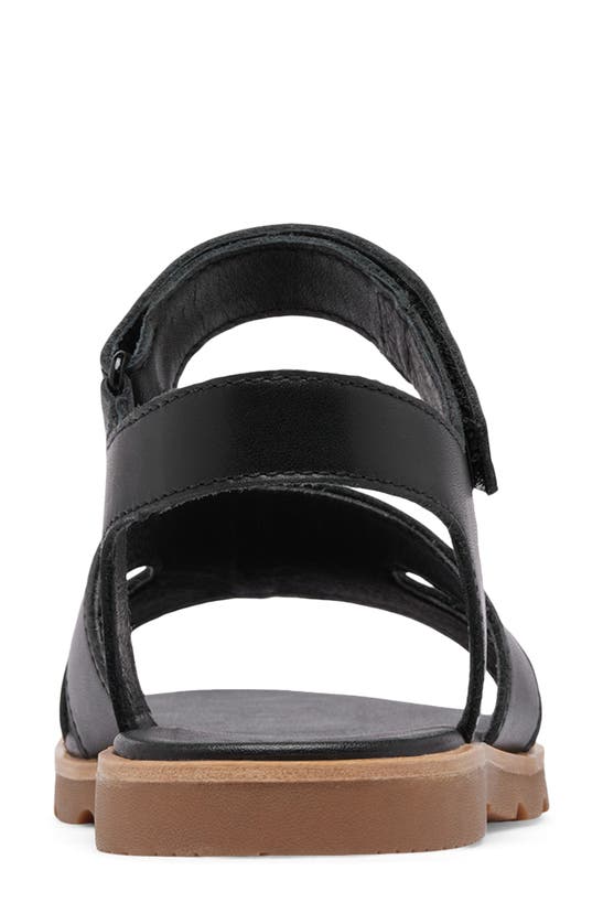 Shop Sorel Ella Iii Ankle Strap Sandal In Black/ Gum 2