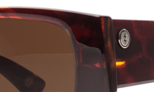 Shop Electric Stanton 45mm Polarized Cat Eye Sunglasses In Gloss Tort/bronze Polar