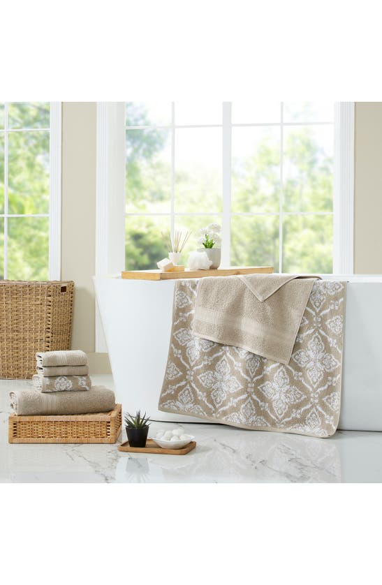 Modern Threads 6 Piece Yarn Dye Towel Set In Khaki