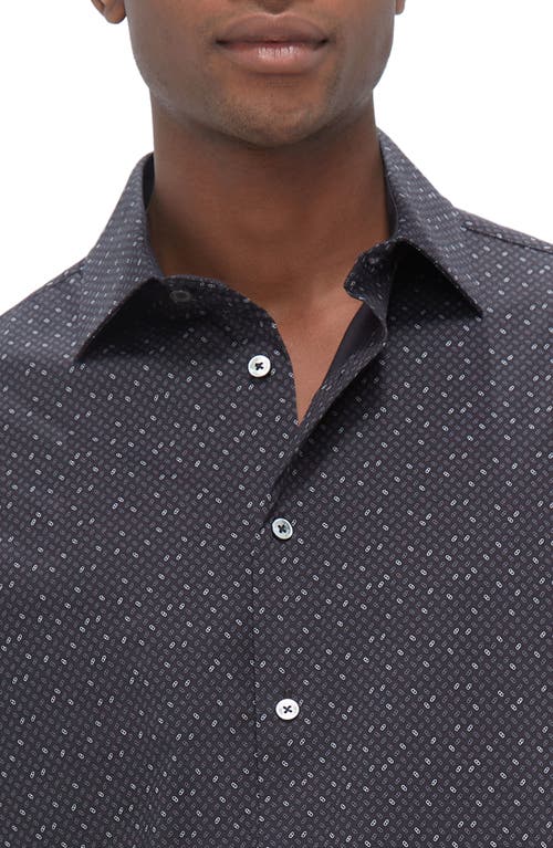 Shop Bugatchi Jimmy Ooohcotton® Geo Print Button-up Shirt In Black