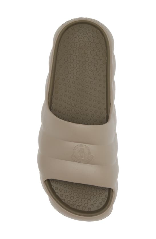 Shop Moncler Lilo Slide Sandal In Fungi