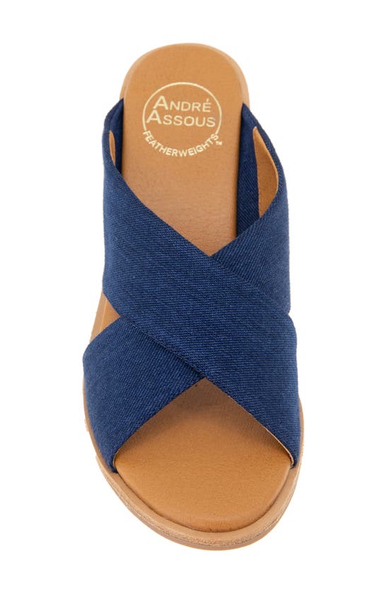 Shop Andre Assous André Assous Bryana Wedge Sandal In Navy