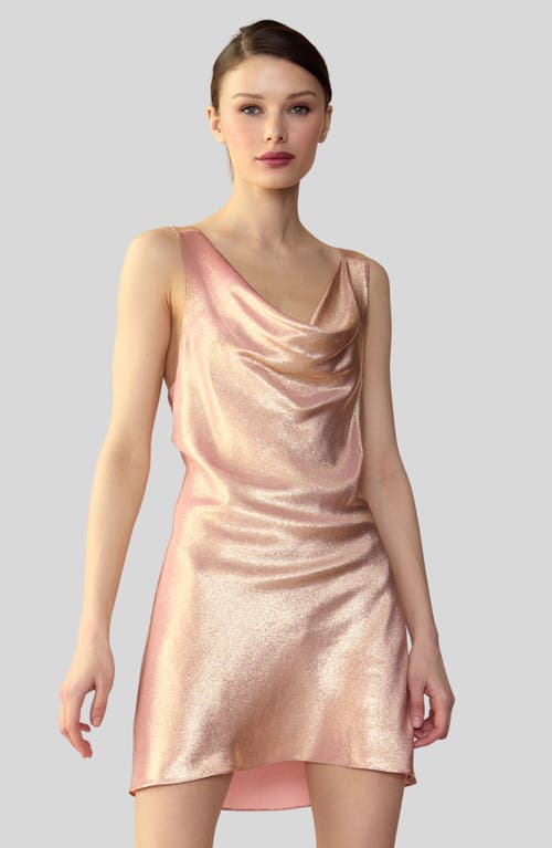 Shop Cynthia Rowley Shimmering Siren Dress In Metallic Rose Gold