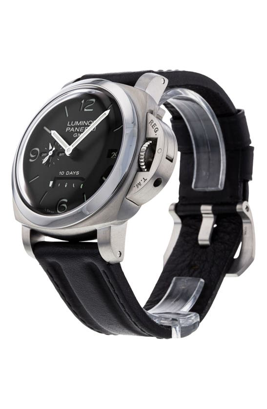 Shop Watchfinder & Co. Panerai  Manifattura Luminor Leather Strap Watch, 44mm In Black