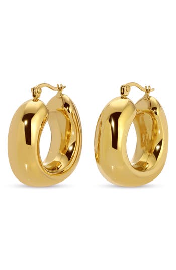 Eye Candy Los Angeles Alma Hoop Earrings In Gold