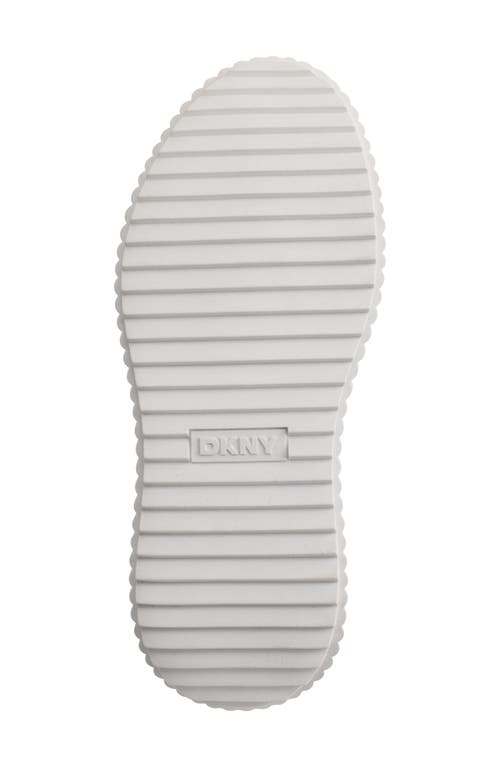 Dkny Logo Sneaker In Bright White/blue