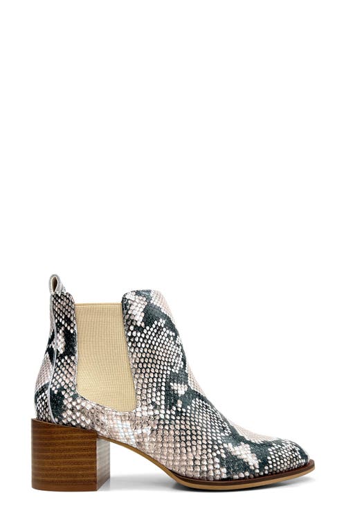 Melissa Pointed Toe Chelsea Boot in Natural Snake