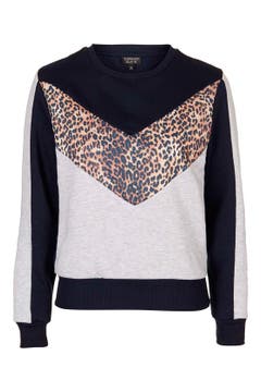 Topshop leopard print sweatshirt Clearance
