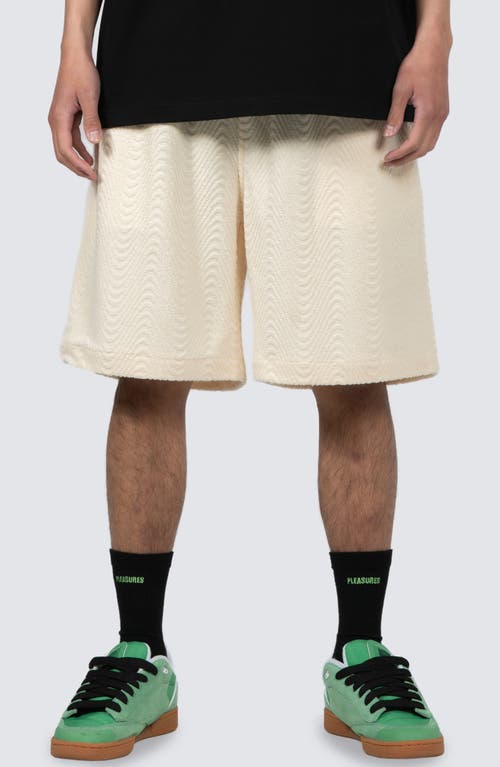 Zen Terry Cloth Drawstring Shorts in Off White