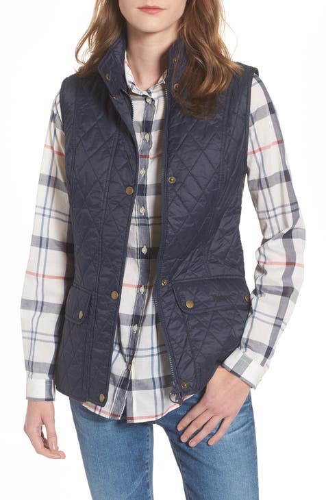 Ladies' Quilted Vest, Navy Plaid – To The Nines Manitowish Waters