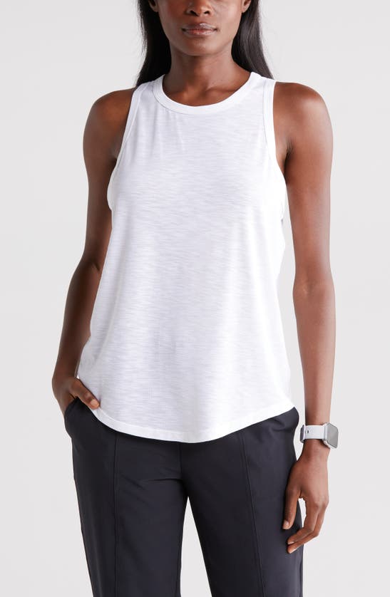 Shop Zella Spark Slub Tank Top In White